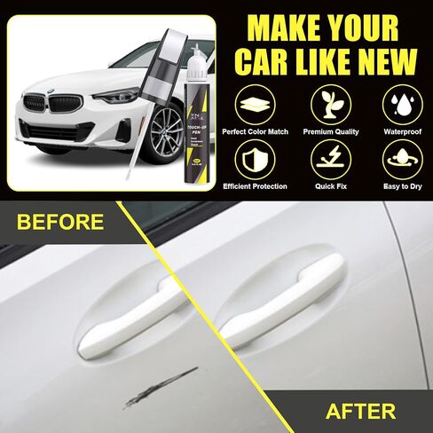 XNA Alpine White(300) لطلاء BMW Touch Up Paint، مزيل خدوش السيارة لإصلاح الشقوق والرقائق، طقم إصلاح خدوش السيارة 2 في 1 سريع وسهل الإصلاح مع الألوان المتطابقة تمامًا in Kuwait