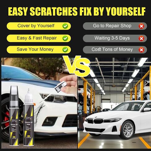 XNA Alpine White(300) لطلاء BMW Touch Up Paint، مزيل خدوش السيارة لإصلاح الشقوق والرقائق، طقم إصلاح خدوش السيارة 2 في 1 سريع وسهل الإصلاح مع الألوان المتطابقة تمامًا in Kuwait