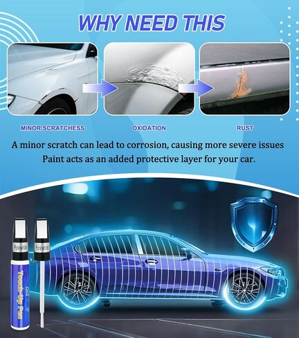 Black Touch Up Paint for Cars, Car Paint Touch Up Pen with Varnish Clear Coat Pen 2pcs, Car Scratch Repair Pen, Lasting Auto Scratch Remover, Quick and Easy Fix Vehicles Chip Rim Scuff Repair in Saudi Arabia