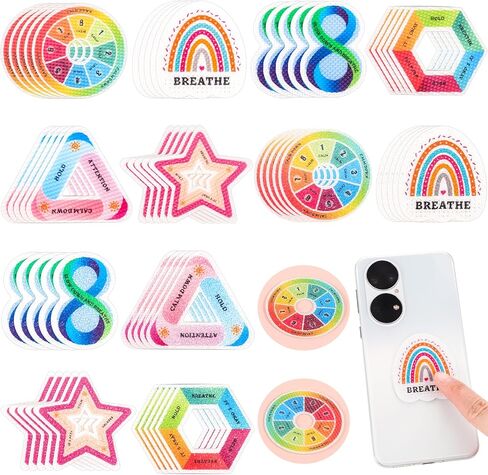 60 قطعة من الملصقات الحسية للقلق، ملصقات مزخرفة قابلة لإعادة الاستخدام، ملصق تململ الذهن، ملصق مهدئ للتنفس للأطفال والكبار in Kuwait