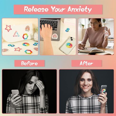 60 قطعة من الملصقات الحسية للقلق، ملصقات مزخرفة قابلة لإعادة الاستخدام، ملصق تململ الذهن، ملصق مهدئ للتنفس للأطفال والكبار in Kuwait