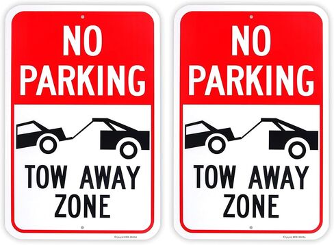 Large No Parking - Tow Away Zone Sign, 18"x 12" .040 Aluminum Reflective Sign Rust Free Aluminum-UV Protected and Weatherproof in Saudi Arabia