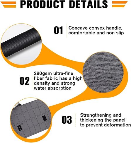 Car Windshield Cleaner Tool, Extendable Handle Rectangular Vehicle Window Cleaner with 3 Washable and Reusable Microfiber Pads, Auto Windscreen Cleaning Tool, Universal Fit in Saudi Arabia