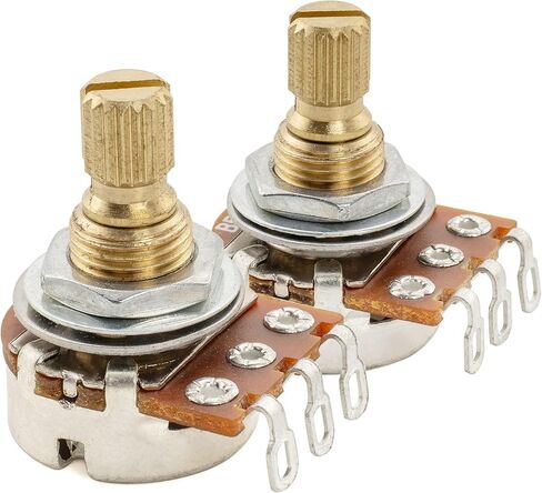 Musiclily Pro Brass Thread Mini Metric Sized Control Pots A25K Aduio Taper Potentiometers for Guitar (Set of 2) in Saudi Arabia