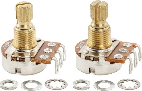 Musiclily Pro Brass Thread Mini Metric Sized Control Pots A25K Aduio Taper Potentiometers for Guitar (Set of 2) in Saudi Arabia