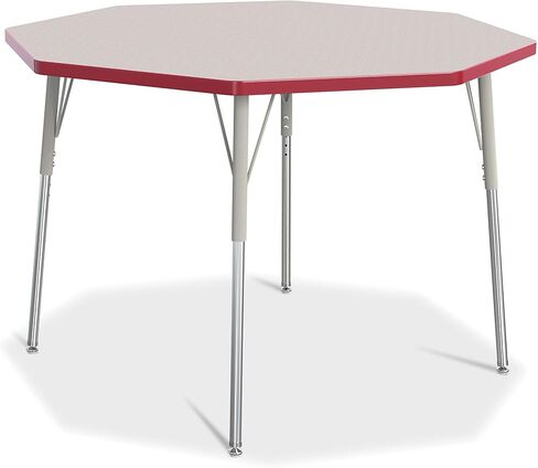 طاولة أنشطة Jonti-Craft Berries 6428JCA210 Octagon، الارتفاع (24 بوصة - 31 بوصة ارتفاع قابل للتعديل)، 48 بوصة × 48 بوصة، AOak/أسود/أسود in Kuwait