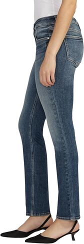 Silver Jeans Co. Women's Suki Mid Rise Curvy Fit Straight Leg Jeans, Med Wash EAE389, 34W x 29L in Saudi Arabia