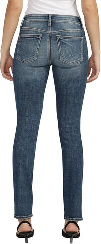 Silver Jeans Co. Women's Suki Mid Rise Curvy Fit Straight Leg Jeans, Med Wash EAE389, 34W x 29L in Saudi Arabia