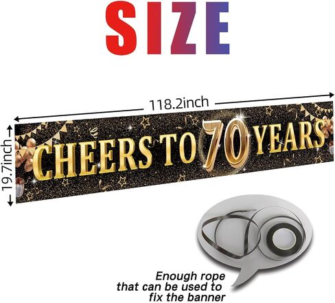 10th Birthday Banner Decorations for Boys & Girls,"Cheers to 10 Years" Yard Sign Banner,Black Gold Extra Large Reusable 10th Birthday and Anniversary Party Decorations for Women wen (10th birthday) in Saudi Arabia