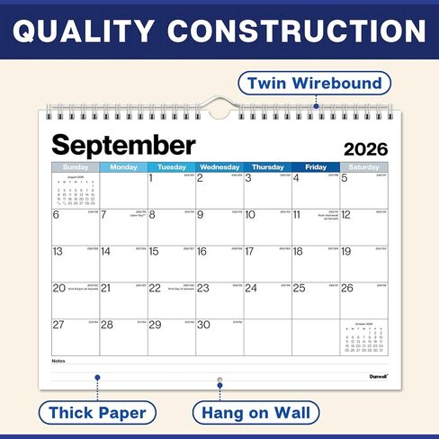Dunwell 8.5x11 Wall Calendar 2024-2025, Use 18 Months, July 2024 – Dec 2025, Office Calendar 2024-25, Spiral Bound Hanging Calendar, Small Desk Calendar, Monthly Calendar 8.5 x 11 in Kuwait