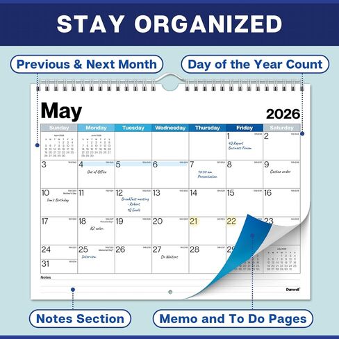Dunwell 8.5x11 Wall Calendar 2024-2025, Use 18 Months, July 2024 – Dec 2025, Office Calendar 2024-25, Spiral Bound Hanging Calendar, Small Desk Calendar, Monthly Calendar 8.5 x 11 in Kuwait