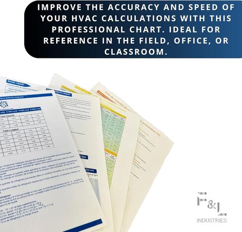 البطاقات المرجعية السريعة F&L HVAC - دليل شحن غاز التبريد واستكشاف الأخطاء وإصلاحها لمكيفات الهواء والمضخات الحرارية - مزدوجة الجوانب، مقاومة للماء (4 بطاقات) (مخطط HVAC ES-Spanish) in Kuwait