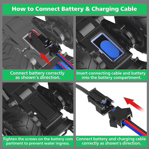 Remote Control Monster Truck Toys - 1:16 Waterproof All Terrain RC Car Fast Remote Control Car with Crashworthy Body, Electric Vehicle Kids Truck Toys for Boys and Girls,Age 6+,Green in Kuwait