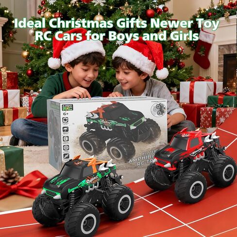 Remote Control Monster Truck Toys - 1:16 Waterproof All Terrain RC Car Fast Remote Control Car with Crashworthy Body, Electric Vehicle Kids Truck Toys for Boys and Girls,Age 6+,Green in Kuwait