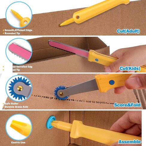 Zentara Cardboard Construction Toolbox Set with Wood Handle – 401PCS Complete Building Kit with Safe Cardboard Cutters for DIY Craft Item | STEM and STEAM Educational Toys for Boys and Girls Age 5+ in Saudi Arabia