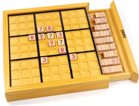 BESPORTBLE Wooden Sudoku Board Game for Adults 9x9 Puzzle Number Tiles for Logical Reasoning and Family Fun in Saudi Arabia