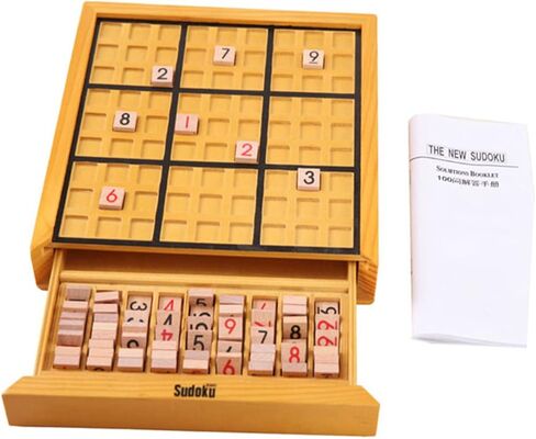 BESPORTBLE Wooden Sudoku Board Game for Adults 9x9 Puzzle Number Tiles for Logical Reasoning and Family Fun in Saudi Arabia