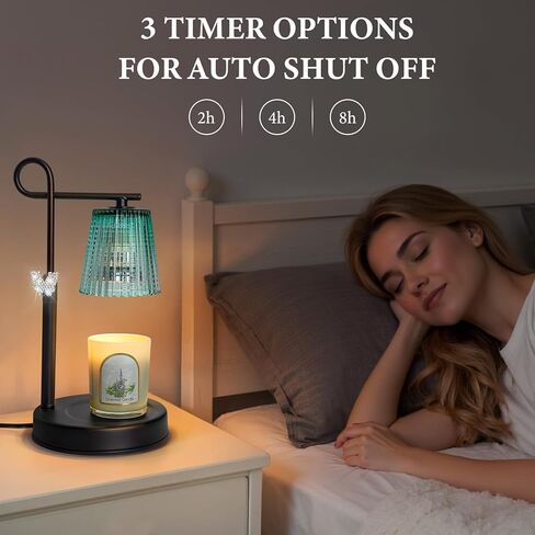 مصباح تسخين الشمع مع مؤقت خافت، مصباح تسخين الشمع بارتفاع قابل للتعديل لشمعة البرطمان، هدايا تدفئة المنزل لمذيب الشمع، ديكور منزلي جديد، هدايا عيد ميلاد للأمهات (ذهبي) in Kuwait