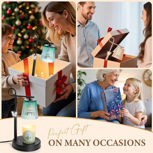 مصباح تسخين الشمع مع مؤقت خافت، مصباح تسخين الشمع بارتفاع قابل للتعديل لشمعة البرطمان، هدايا تدفئة المنزل لمذيب الشمع، ديكور منزلي جديد، هدايا عيد ميلاد للأمهات (ذهبي) in Kuwait