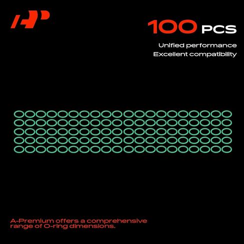 A-Premium Universal AC System Repair Kit, Exact ID (10.00±0.13mm) Exact CS (1.50±0.08mm), HNBR, 100Pcs in Saudi Arabia