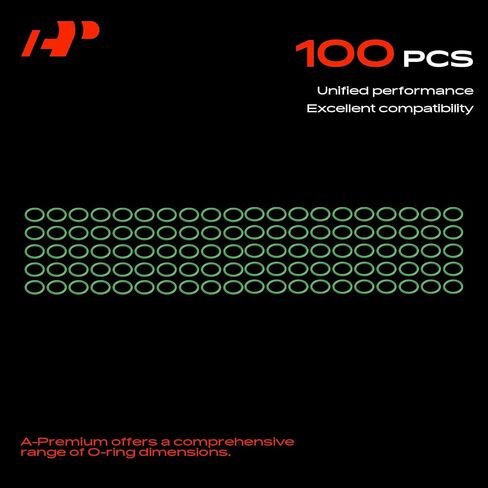 A-Premium Universal AC System Repair Kit, Exact ID (12.00±0.13mm) Exact CS (1.50±0.08mm), HNBR, 100Pcs in Saudi Arabia