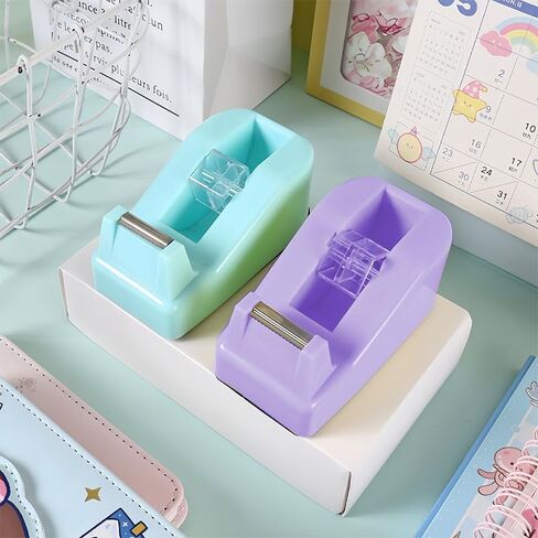Tape Dispenser, Desktop Tape Dispenser with Nonskid Base, Refillable Adhesive Roll Holder for Masking Heat Transfer Painters Kitchen Tapes, Fit 1 Inch Core, School Office Supplies, Purple in Saudi Arabia