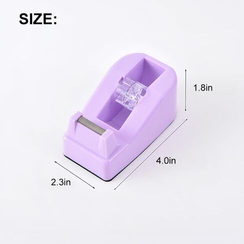 Tape Dispenser, Desktop Tape Dispenser with Nonskid Base, Refillable Adhesive Roll Holder for Masking Heat Transfer Painters Kitchen Tapes, Fit 1 Inch Core, School Office Supplies, Purple in Saudi Arabia