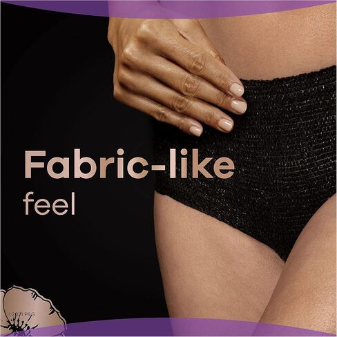 ملابس داخلية نسائية من Always Discreet Boutique لسلس البول وما بعد الولادة للنساء، أقصى قدر من الحماية، مقاس XL، أسود، 9 قطع in Kuwait