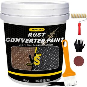 2-in-1 Rust Converter & Metal Primer 35oz Black - Rust Inhibitor Paint for Metal, Rust Reformer & Corrosion Protection, Heat Resistant Anti Rust Coating for Automotive Frames, Trailers& Tools in Saudi Arabia
