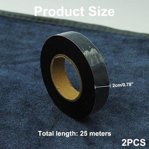 2 Rolls Iron On Hemming Tape, 0.78 INCH x 27.34 Yards, Double Sided Fabric Fusing Hem Tape Adhesive for Pants Clothes Dresses Curtains Fabric Crafting Projects, Black in Saudi Arabia