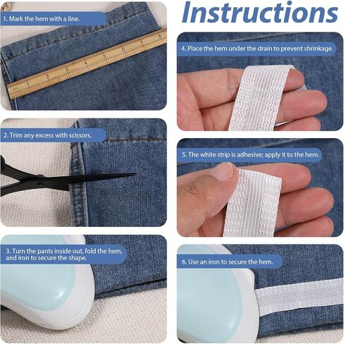 Hemming Tape for Pants 3.2 Yard 3 Color, No Sew Iron-on Instant Hem Tape Washable Pants Shortening Tapes Trousers Edge Modified Strips for Jeans Suit Pant Trouser Mouth in Saudi Arabia