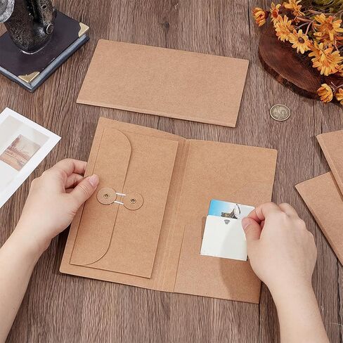 PH PandaHall 4pcs Paper Pocket for Traveler's Notebook Insert Pouch Refill Journal Paper Pockets Journal Insert for Card Stamp Ticket Holder Storage Bag TN Accessories, 7.9 x 4.5inch in Saudi Arabia