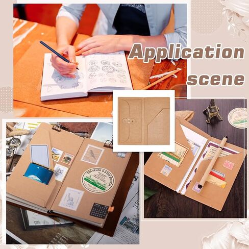 PH PandaHall 4pcs Paper Pocket for Traveler's Notebook Insert Pouch Refill Journal Paper Pockets Journal Insert for Card Stamp Ticket Holder Storage Bag TN Accessories, 7.9 x 4.5inch in Saudi Arabia