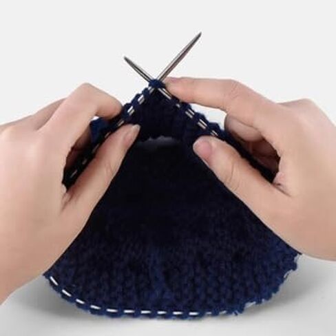 6 Pieces Circular Knitting Needles Set, 6/7/8/9/10/11 mm Stainless Steel Double Round Pointed Knitting Needles for Blankets Sweater Shawl Scarf Beginners in Saudi Arabia