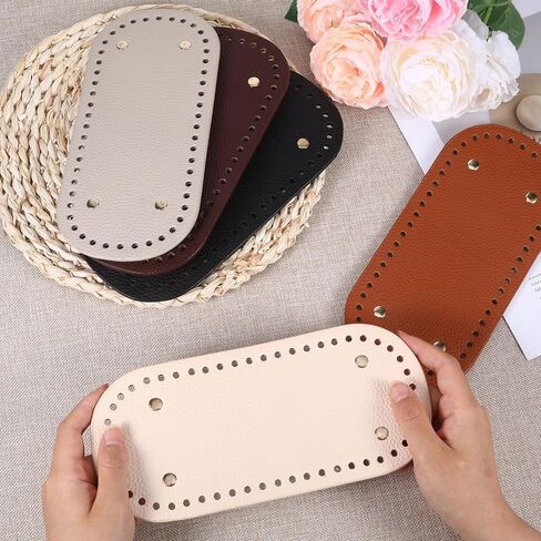 5 قطع من قيعان المحفظة البيضاوية الطويلة مقاس 3.9 × 11.8 بوصة لحقائب الكروشيه، 5 ألوان من أسفل حقيبة كروشيه من البولي يوريثان، مع وسادات تشكيل قاعدة الثقب، لصناعة المنتجات اليدوية، والمحفظة، والمحفظة، وحقيبة اليد، وصناعة الحرف اليدوية in Kuwait