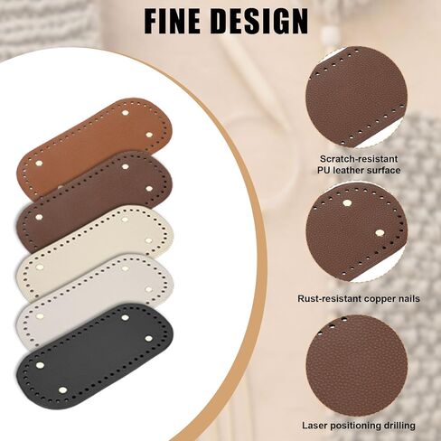 5 قطع من قيعان المحفظة البيضاوية الطويلة مقاس 3.9 × 11.8 بوصة لحقائب الكروشيه، 5 ألوان من أسفل حقيبة كروشيه من البولي يوريثان، مع وسادات تشكيل قاعدة الثقب، لصناعة المنتجات اليدوية، والمحفظة، والمحفظة، وحقيبة اليد، وصناعة الحرف اليدوية in Kuwait