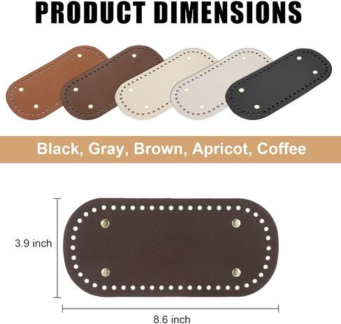 5 قطع من قيعان المحفظة البيضاوية الطويلة مقاس 3.9 × 11.8 بوصة لحقائب الكروشيه، 5 ألوان من أسفل حقيبة كروشيه من البولي يوريثان، مع وسادات تشكيل قاعدة الثقب، لصناعة المنتجات اليدوية، والمحفظة، والمحفظة، وحقيبة اليد، وصناعة الحرف اليدوية in Kuwait