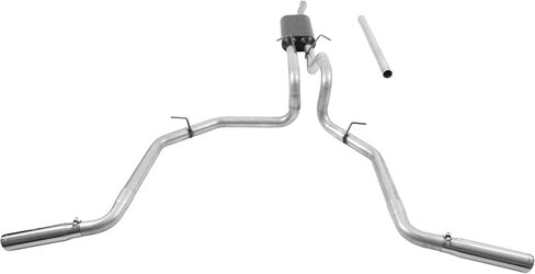 طقم عادم Flowmaster 17472 Force II Cat-Back مزدوج 2.5 بوصة من الفولاذ الألومنيوم 3 بوصة مصقول 304 أطراف من الفولاذ المقاوم للصدأ متوافقة مع شاحنة Ford F-150 1998-2003 مع محرك 4.6 لتر أو 5.4 لتر in Saudi Arabia