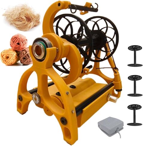 عجلة دوارة كهربائية منزلية صغيرة، لفافة غزل الصوف، لف ألياف الصوف للأمام والخلف، آلة لف الغزل 4oz/120 جرام - تنظيم سرعة لا نهائي أرجواني2 in Kuwait