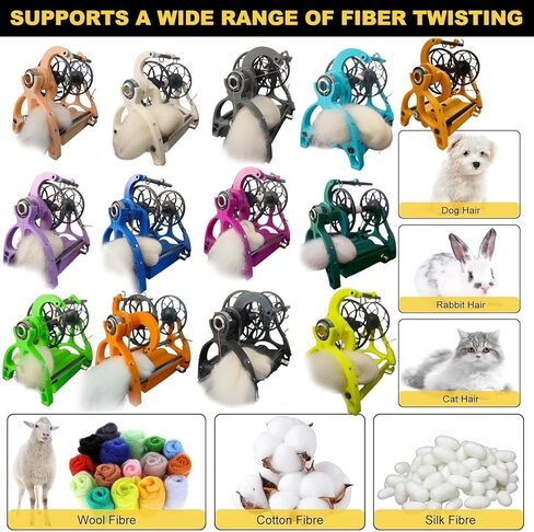 عجلة دوارة كهربائية منزلية صغيرة، 800 دورة في الدقيقة، لفافة غزل الصوف للكلاب والقطط، لف ألياف الصوف للأمام والخلف، ماكينة لف غزل 4oz/120 جم باللون الأسود in Kuwait