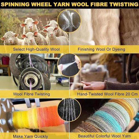 عجلة دوارة كهربائية منزلية صغيرة، 800 دورة في الدقيقة، لفافة غزل الصوف للكلاب والقطط، لف ألياف الصوف للأمام والخلف، ماكينة لف غزل 4oz/120 جم باللون الأسود in Kuwait
