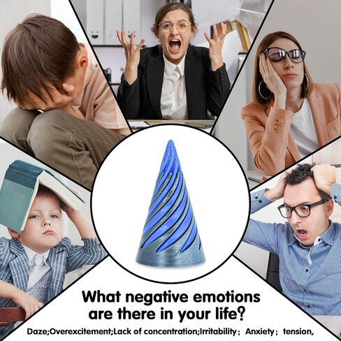 12Pcs Mini Spiral Cone Pyramid Fidget Toy, 3D Printed Impossible Cone Passthrough, Mini Vortex Thread Illusion Desk Deco, Anxiety & Stress Relief, Gift for Adults & Kids (Cone-12 PCS) in Saudi Arabia