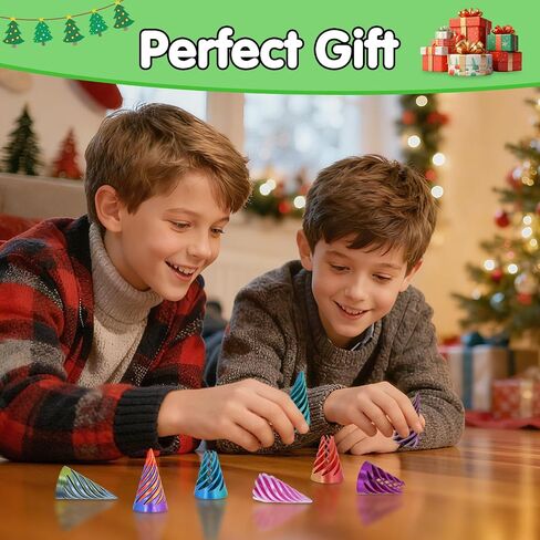 12Pcs Mini Spiral Cone Pyramid Fidget Toy, 3D Printed Impossible Cone Passthrough, Mini Vortex Thread Illusion Desk Deco, Anxiety & Stress Relief, Gift for Adults & Kids (Cone-12 PCS) in Saudi Arabia