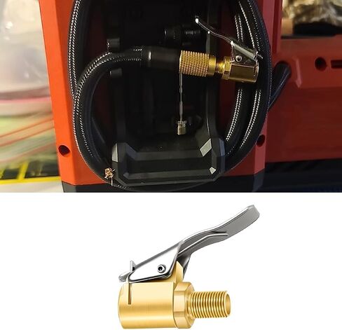 Brass Locking Tire Air Chuck, No Leakage Tire Inflator Hose Adapter Nozzle, Threaded Twist Connection Converts to Locking, Car Air Compressor Pump Clip On Tire Chuck (Thread Connector/1pc) in Saudi Arabia
