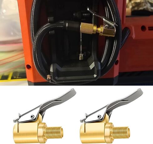 Brass Locking Tire Air Chuck, No Leakage Tire Inflator Hose Adapter Nozzle, Threaded Twist Connection Converts to Locking, Car Air Compressor Pump Clip On Tire Chuck (Thread Connector/1pc) in Saudi Arabia