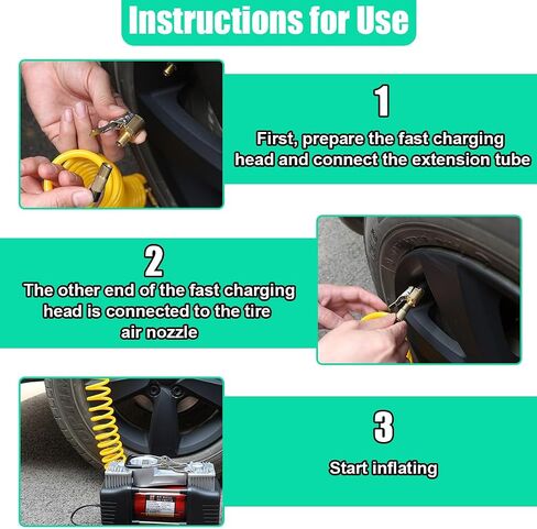 Brass Locking Tire Air Chuck, No Leakage Tire Inflator Hose Adapter Nozzle, Threaded Twist Connection Converts to Locking, Car Air Compressor Pump Clip On Tire Chuck (Thread Connector/1pc) in Saudi Arabia
