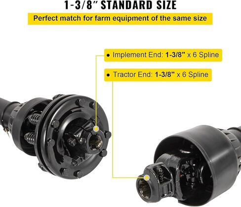PTO Shaft PTO Drive Shaft 1-3/8" 6 Spline Endw/Slip Clutch T4 43"-59", Replacement for VEVOR OEM in Saudi Arabia