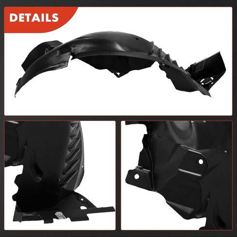 A-Premium Pair Front Inner Fenders Liner Splash Shield Set with Clips - Compatible with Mercedes-Benz C250 2012-2015, C350 2012-2015, W204 Series C300 2012-2014 - Factory Fresh (PP/TPE) in Saudi Arabia