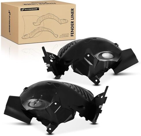 A-Premium Pair Front Inner Fenders Liner Splash Shield Set with Clips - Compatible with Mercedes-Benz C250 2012-2015, C350 2012-2015, W204 Series C300 2012-2014 - Factory Fresh (PP/TPE) in Saudi Arabia