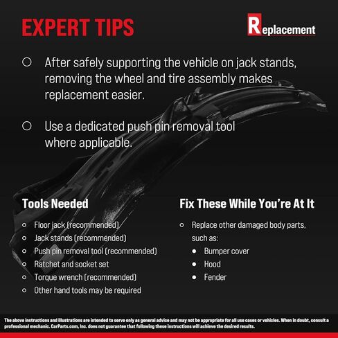 Evan Fischer Fender Liner Front, Driver Side Compatible with 2008-2014 Scion xD Plastic Material - SC1248107 in Saudi Arabia